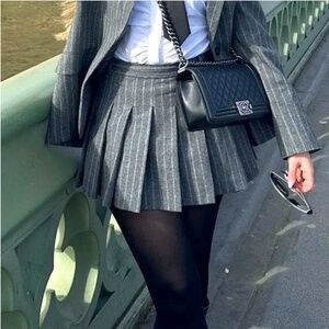 ZARA WOOL BLEND PINSTRIPE SKIRT NWT